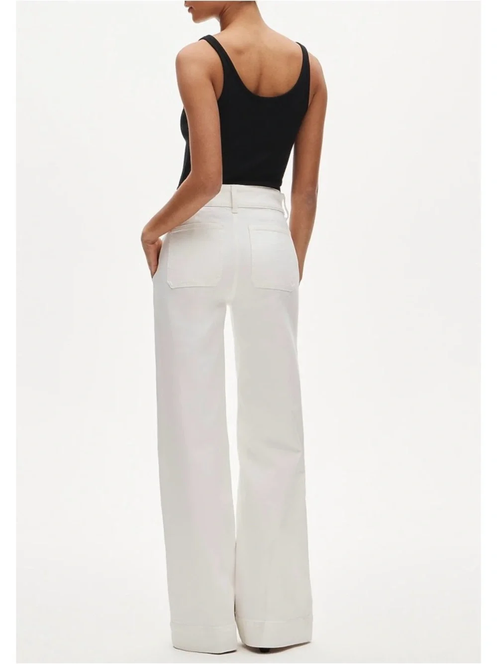 NWT J. Crew Denim Trouser Jean Stacked Buttons White